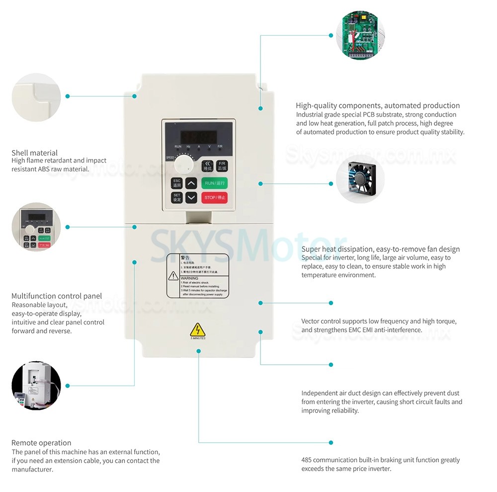Kit de motor de husillo refrigerado por agua 5,5 kW, 220V/380V, JGD-125-ER32 + H100-5.5 con variadores de frecuencia, bomba de agua, 13 pinzas ER32 y soporte